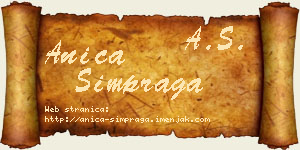 Anica Šimpraga vizit kartica